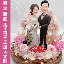 Des Tao Soft avec des paparazzi sur mesure une statue en cire de cire comme une poupée en argile figurate pour une action en live-action comme un cadeau de mariage pour un anniversaire de photo