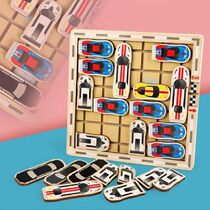 Sliding Hand Wooden Klotski Car for Adults Children Education