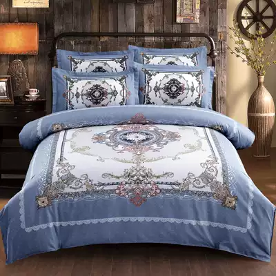 Four-piece cotton pure cotton special thickened bed single quilt cover Home textile simple double 1 8m bed four-piece set clearance