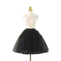 60cm bustle Lolita canopy skirt slightly violent mid-length 4-layer gauze support outer skirt A-line COS black