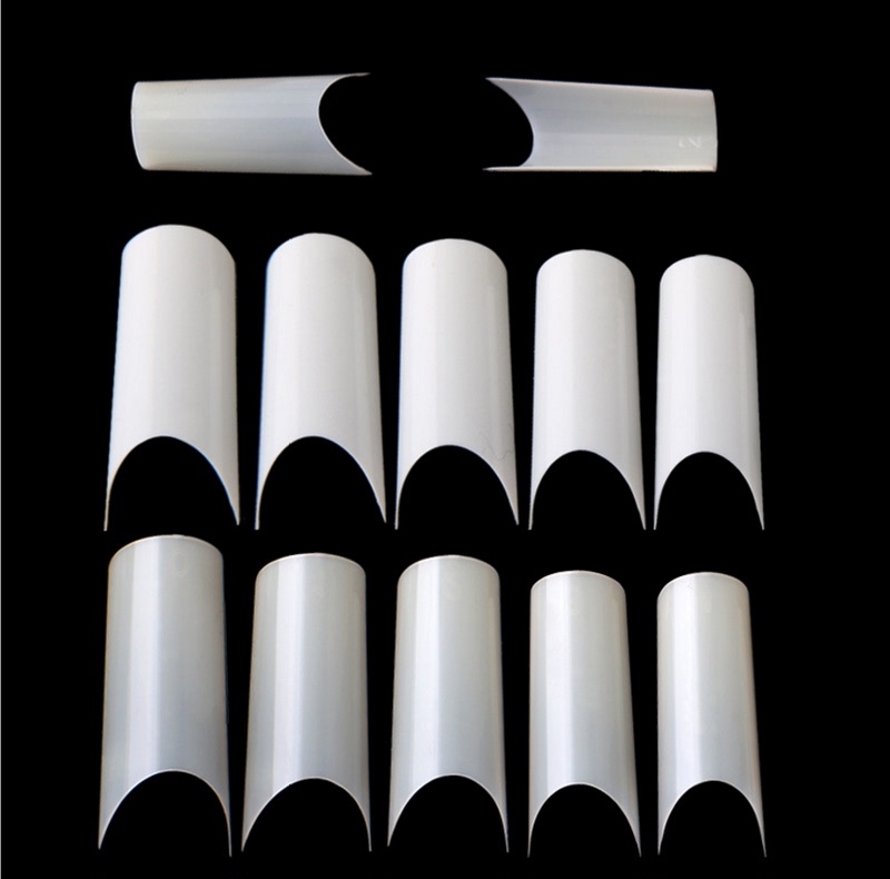 Nail Art Patches, Ultra-Thin Half-Nail Patches, Natural White, Full Patch, Half Patch, French Style, C-Shaped, Traceless Fake Nail Patches, 500 Pieces