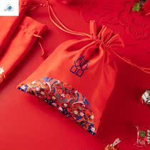 Happy candy with bag ins style creative wedding wedding bag candy bag cloth bag Chinese fabric box wedding large