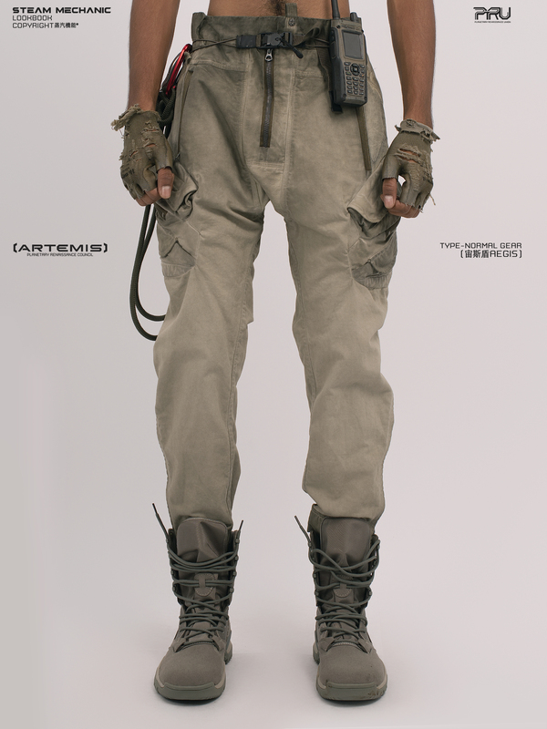 Steam Steam-Powered Wasteland Distressed Shell Pocket Cargo Pants Outdoor Casual Motorcycle Riding Tactical Trousers Steam Steam-Powered Wasteland Distressed Shell Pocket Cargo Pants Outdoor Casual Motorcycle Riding Tactical Trousers