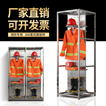 Stainless steel fire service rack Double-sided rotary fire-proof clothes hat rack out of police rescue combat clothes storage rack equipment rack