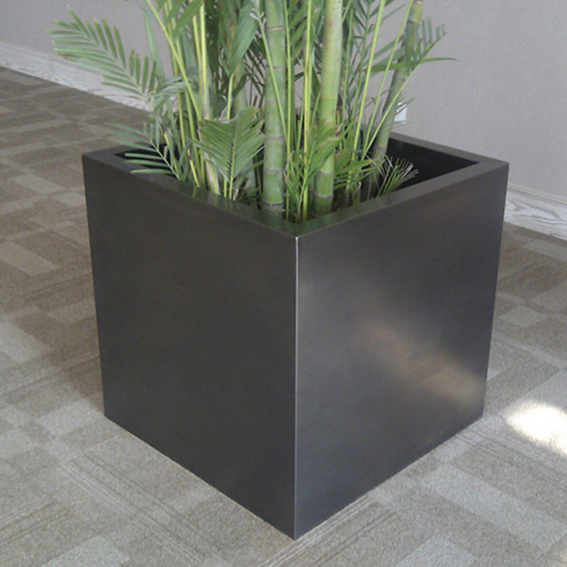 Extremely large flower box outdoor planting box outdoor stainless steel flower pot combination flower tank patio metal flower forum customized