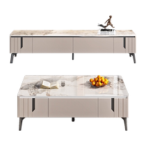 Modern simple imported slate coffee table TV cabinet combination light luxury tea table living room home minimalist small apartment tea table