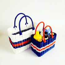 Bath blue portable new bath basket female net red European 2020 new mens high-grade basket portable wet and dry separation