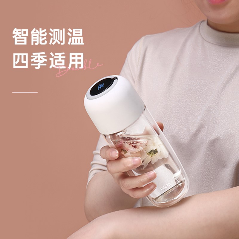 Water Glass Female High-end Atmospheric Glass Mug Advanced Sensation With Lid Portable summer ladies Fancy Tea Cup Refinement