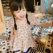 Girls Crush Shirt 2022 Summer New Childrens Net Red Gas Shirt Small Sleeve Upper Tide