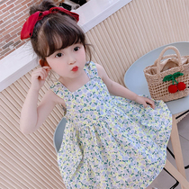 Summer girl vest dress children cute flower princess dress Han Edition summer baby sleeveless hanging dress dress