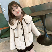 2022 new baby children Thickened Cashmere Jacket Girl Autumn Winter Plus Velvet Blouse children Winter Costume Tide