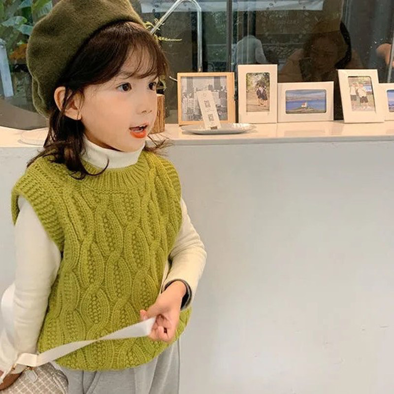 2022 girls Korean version of the vest children's clothing winter new baby vest children's fashion foreign style baby sweater