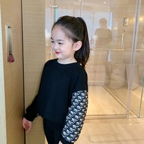 2022 new spring autumn 100 hitchhiking slim long-sleeved girl casual blouses fashionable foreign air childrens hooded sweatshirt