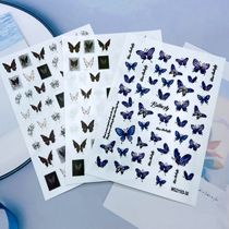 DIY Japanese Synchronized Thin Translucent Adhesive Nail Art Stickers New Dark Style Butterfly Series