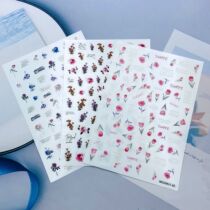 DIY Japanese Synchronized Thin Translucent Adhesive Nail Art Stickers New Romantic English Rose Series