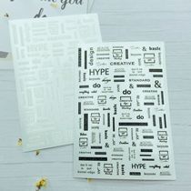 DIY Japanese synchronous thin transparent adhesive nail art stickers new English alphabet series eight