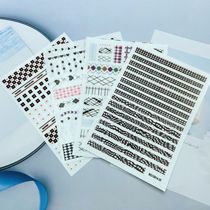 DIY Japanese Synchronized Thin Translucent Adhesive Manicure Stickers New Checkerboard Pattern Series 2