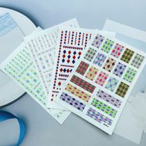 DIY Japanese Synchronized Thin Translucent Adhesive Manicure Stickers New Checkerboard Pattern Series 6