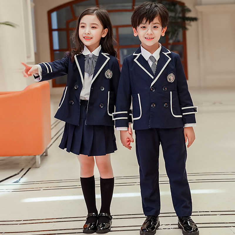 British college style suit primary school uniform suit spring and autumn uniform children's performance class uniform kindergarten uniform