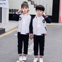 Primary school baseball uniforms Spring and autumn childrens sports three-piece college style class uniforms set kindergarten uniforms