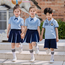 Kindergarten garden clothes summer clothes 2021 New British style childrens graduation photos performance class uniforms for primary school uniforms