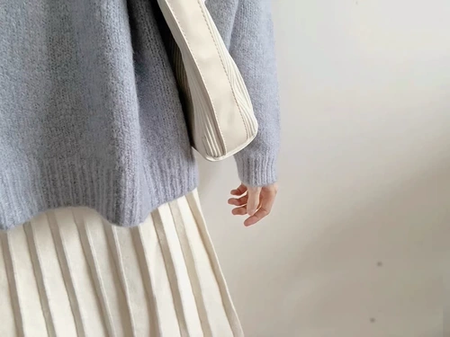 Демисезонный свежий свитер, комплект, платье, в корейском стиле, в западном стиле