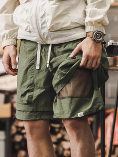 American work shorts men's summer loose large size fake two-piece mountain outdoor functional quick-drying pants casual five-point pants