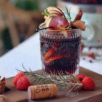 Hot Red Wine Glass Suit Home Luxurious High Foot Light Lavish Red Ins Wind Vertical Bar Cocktail Cups Heat Resistant