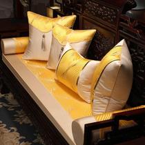 Mahogany sofa cushion Chinese sofa cover Luohan mattress with backrest sponge cushion non-slip four seasons universal