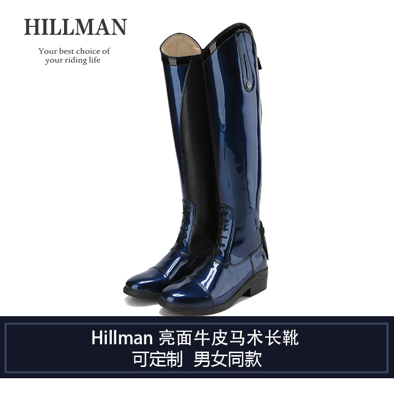 461 Hillman customizable bright face equestrian horseback riding obstacle long boots calf leather equestrian horse boots male and female