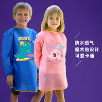 Childrens waterproof magic covered clothes male and female students painting anti-clothes kindergarten baby eating around pockets