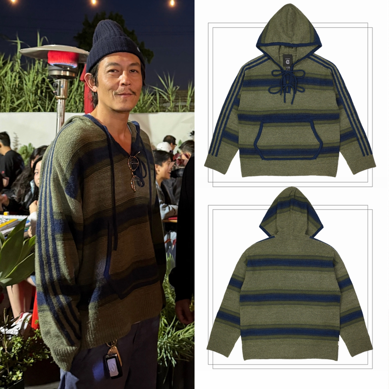 Trendy Sweater with Stripes and Color-Blocking, Similar to Chen Guanxi's Style, Casual Long-Sleeve Pullover Hoodie for Men Trendy Sweater with Stripes and Color-Blocking, Similar to Chen Guanxi's Style, Casual Long-Sleeve Pullover Hoodie for Men