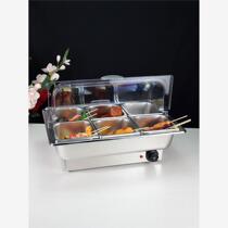 Stainless steel basin with ice dust cover ice powder box stall buffet stewed vegetable display plate transparent fresh-keeping cover to keep warm