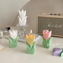 ins tulips tulip scented candle birthday present accompanied by a small crowdsourced superior bedroom desktop scented decoration pendulum