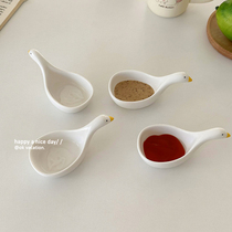 Cute Little Duck Duck with Sauce Sauces-Daily Creative Cubic Ceramics Small Dish Cartoon Seasoning Dish Ketchup Vinegar Dish