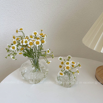 ins creative minimis small stone durum glass vase table water peeking mini water nursier pendulum-like plate room decoration