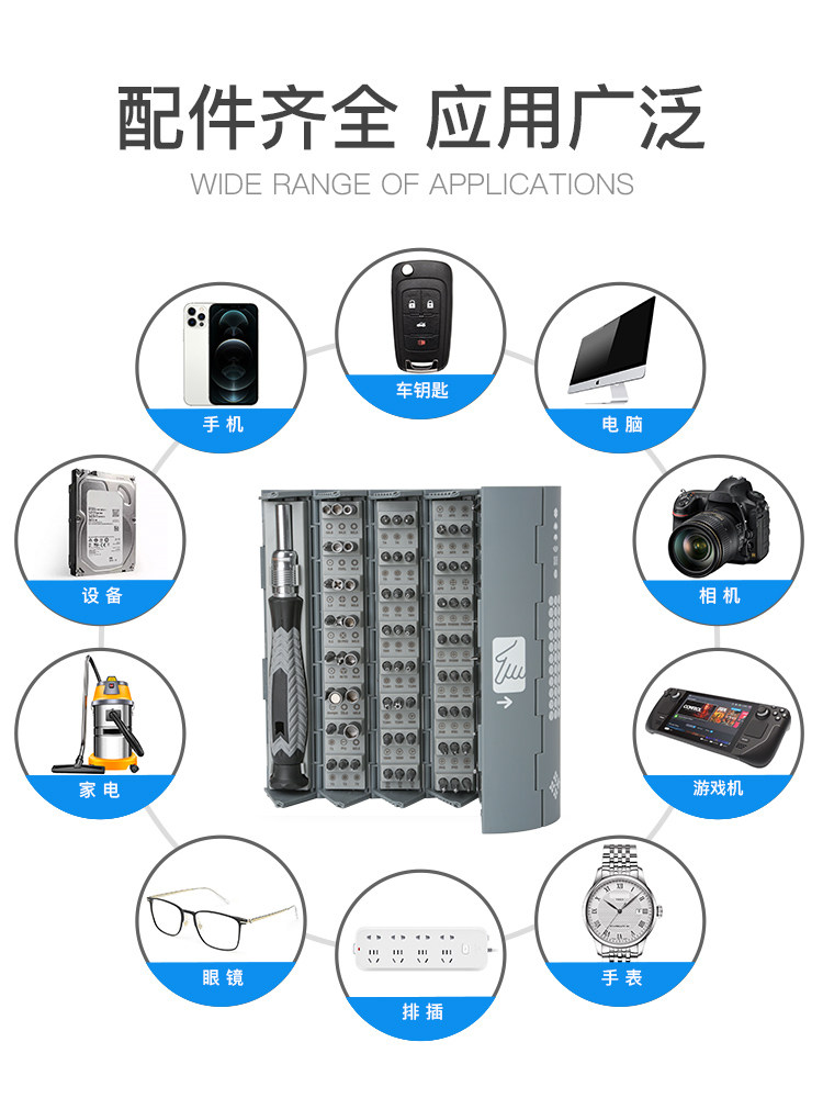 S2 Steel Screwdriver Set Multi-Functional Computer and Mobile Phone Repair and Disassembly Tool with Dust Removal and Magnetic Professional Universal Household Use