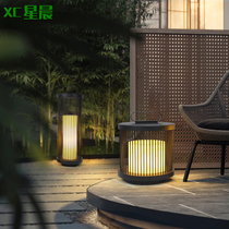 New Chinese style wrought iron garden cage landscape lamp villa garden lamp solar lawn lamp outdoor floor lawn lamp