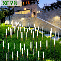 Solar Lawn Reed Light Glowing Golden Scrub Stick Square Street Park Garden Waterproof Ground Plug Landscape Light