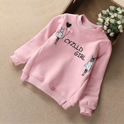 Girls Long Sleeve Blade 13 Year Old Spring and Autumn Costumes 2019 New 10 Year Old Child Thin Clothes 8 Circle T-shirts