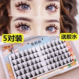 5 пары срезанного маленького дьявола!Сегментарная ложная ресниц натуральная симуляция