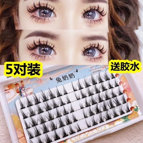 5 пары срезанного маленького дьявола!Сегментарная ложная ресниц натуральная симуляция