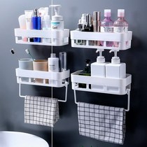 Multifunctional set storage rack wall hanging suction wall washing rack thickened non-perforated towel corner toilet corner rack