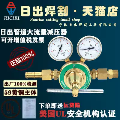 Sunrise 824 pipeline oxygen pressure reducer pipeline gauge pressure reducing valve pipeline pressure reducer two-stage large flow meter acetylene