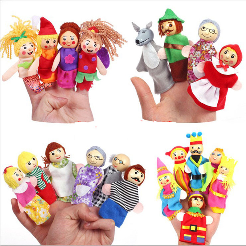 Kindergarten Language Area Storybox Homemade Teach Toys Finger Doll Set Family Animal Gloves Performance Materials