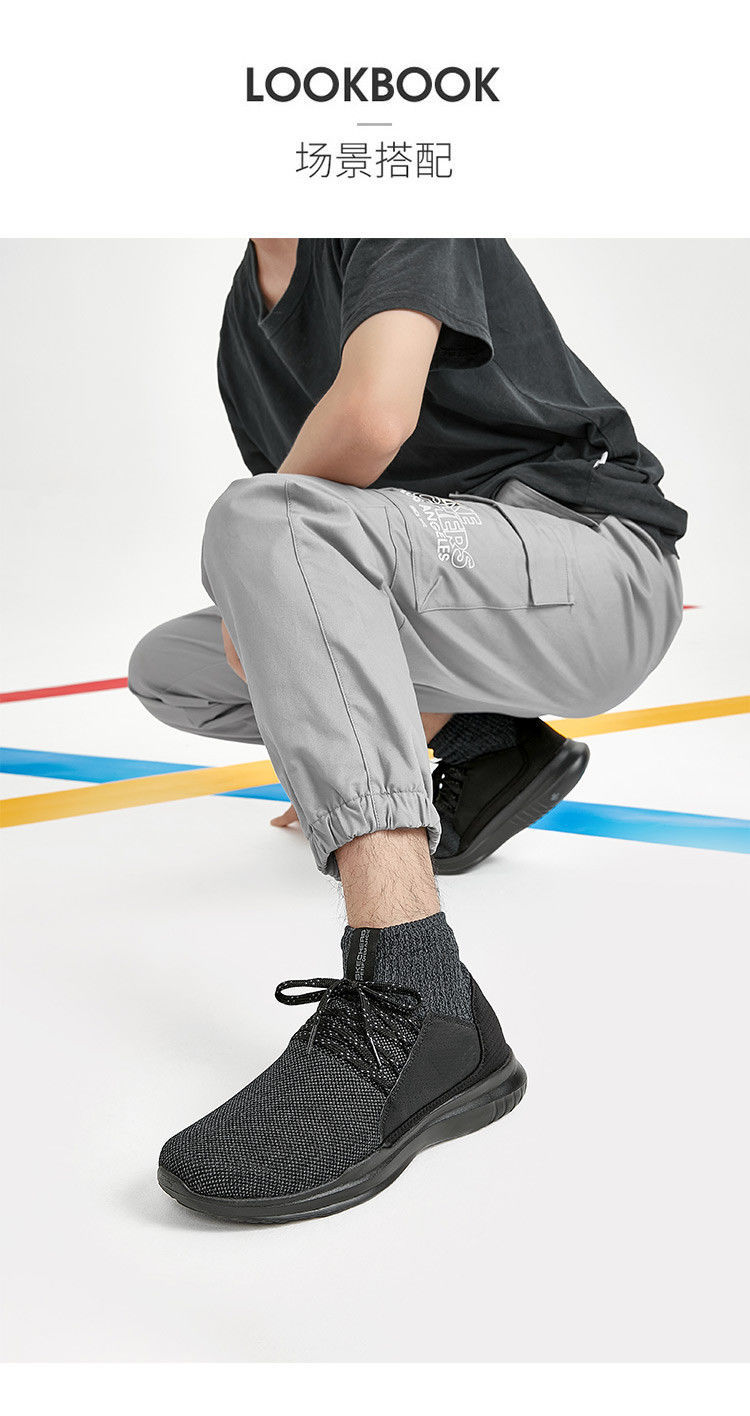 断码好价 Skechers 男士 休闲运动鞋 中帮袜套设计 图8