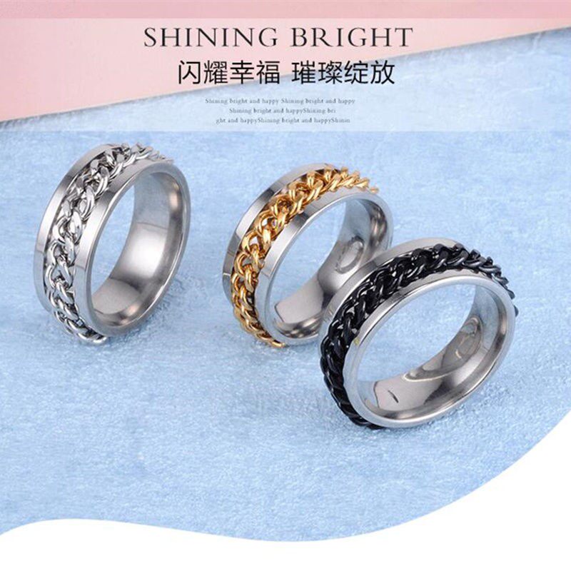 Ring Bottle Opener Mesh Red Rotary Chain Couple Transit Ring Men Ins Tide Titanium Steel Open Beer Ring Personality