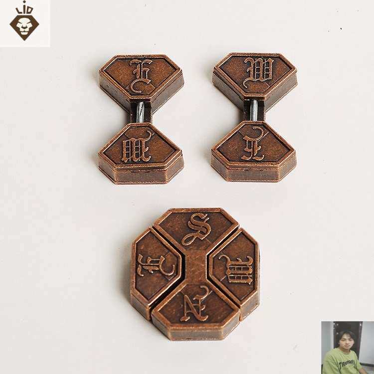 Puzzle maze box Tai Chi lock dice iron-copper alloy unbutton Nine-link unlocking intellectual lock Luban buckle burning brain