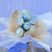 Michigan broken ice blue rose spray color cappuccino Net red macaron gradient dyeing spray painting floral spray