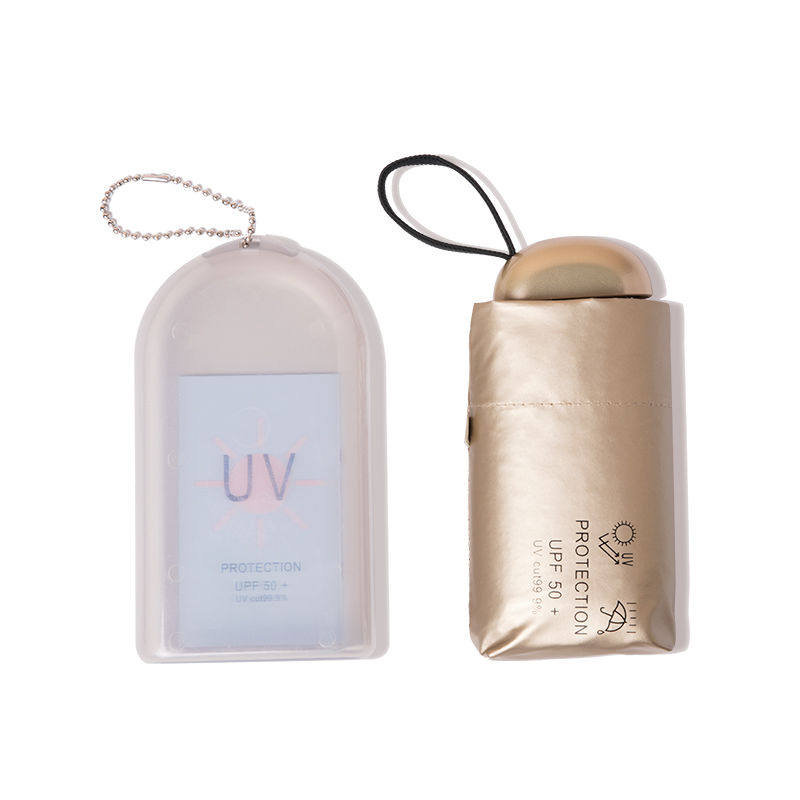  Thumb Umbrella Mini Finger Five Fold Titanium Silver Shading Sunscreen Umbrella Super UV-proof shading umbrella female ultra light clear